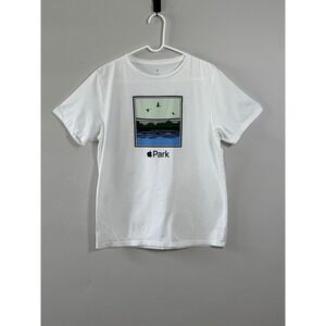 Apple Park Pond T-Shirt Mens M White/Multi California 95014 Graphic Print Tee